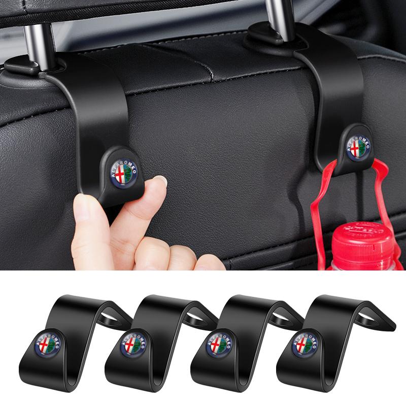 1/2Pcs Car Seat Back Hooks Vehicle Clips Durable Hanger For Alfa Romeo giulia stelvio giulietta 159 147 156 166 Car Accessories