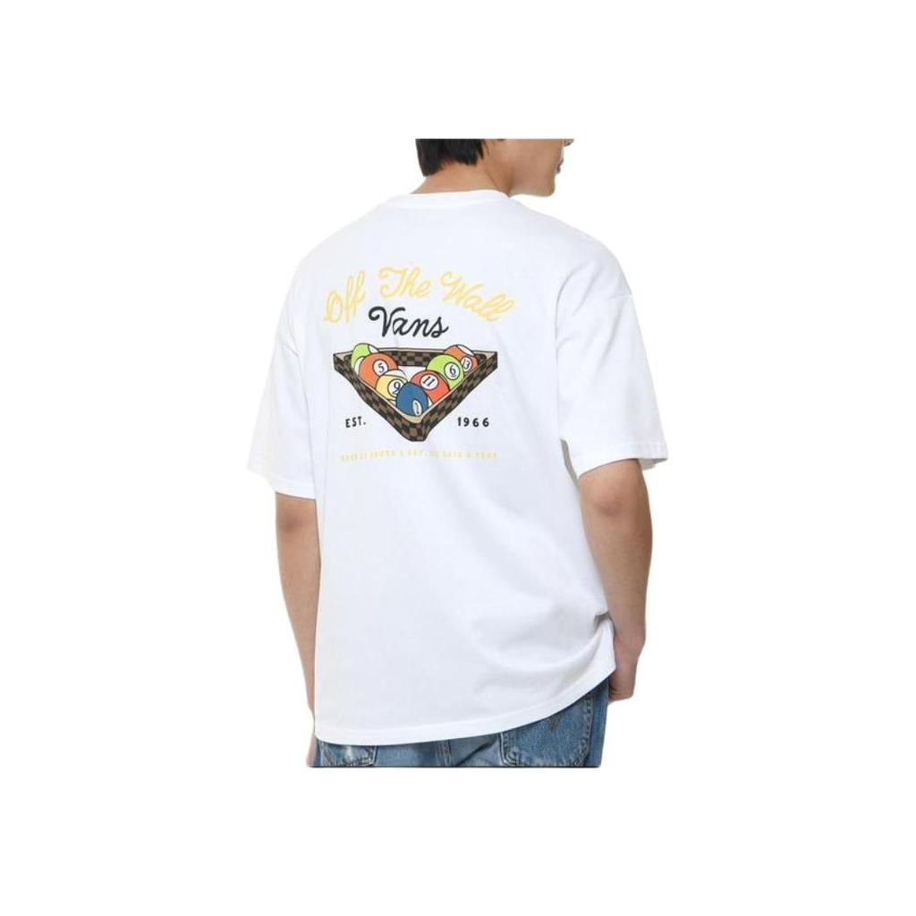 Vans Letter Print Crew Neck Straight Cut Short Sleeve T-Shirt Men Tops White VN000BYXWHT1