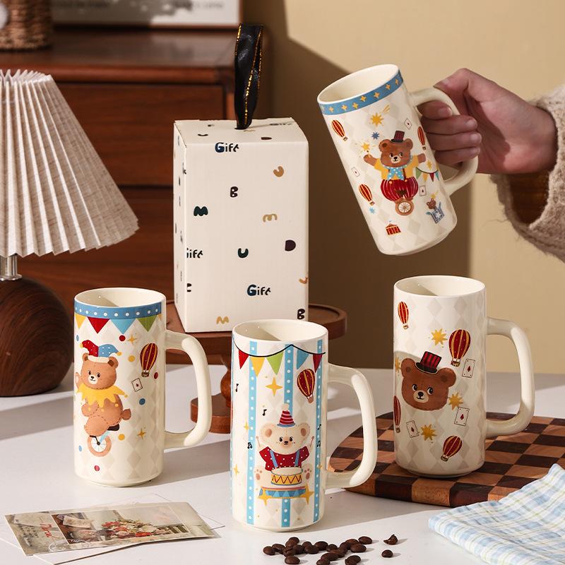 Circus High Value Ceramic Straight Cup Water Cup Gift Cute Fairy Tale Ceramic Cup Couple Gift