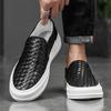 2025 Spring Autumn Shoes Mens Loafers Flat Genuine Leather Mens Casual Shoes Cool Street Style Male Footwear Slip-on Black