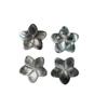 Natural Mother-of-Pearl Shell Petals: Black & White Single Hole Five-Pointed Flower DIY Ornament Accessory.