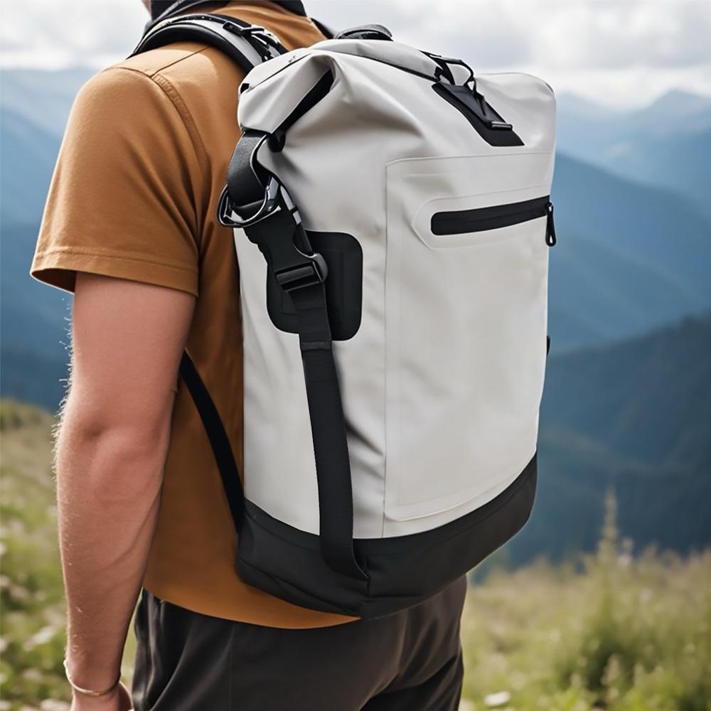 Outdoor Pvc Sports Mountaineering Bag, Rafting Camping Waterproof Bucket Bag Backpack Waterproof Dry Bag Backpack