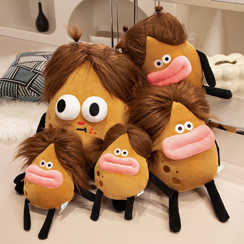 DIY Styling 30-50CM Bang Hair Potatoes Toy Super Soft Dolls Home Decor Simulation Funny Expression Girls Birthday Halloween Gift