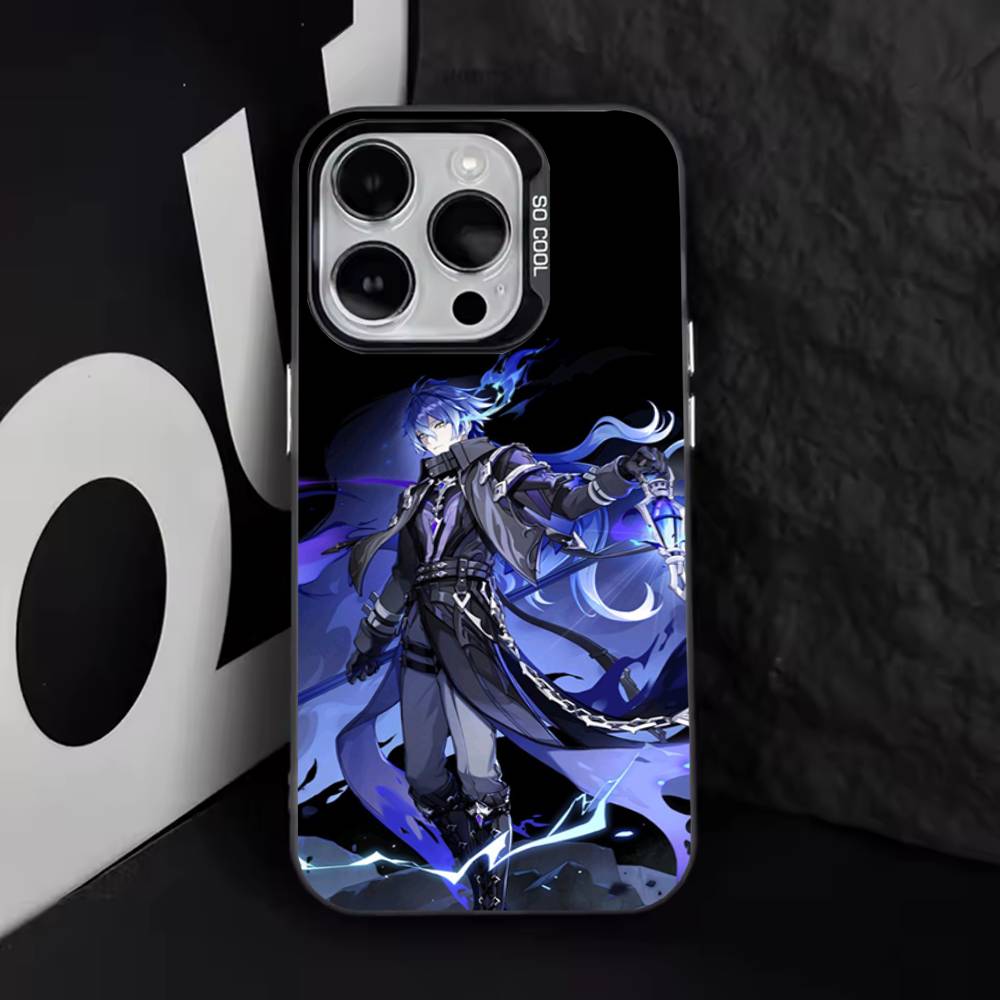 Genshin Impact F-Flins Phone Case For iPhone 17,16,15,14,13,12,11,Pro,Max,Plus,E,Air,Mini Black Tpu Cover