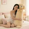 60~130cm Long Cartoon Animal Plush Pillow Stuffed Cream Dog Husky Blue Cat 3-color Cat Sleeping Bolster Body Support Plushie