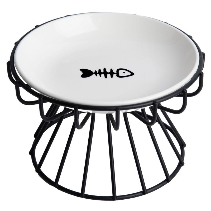 Nordic Style High Foot Pet Bowl Cartoon Neck Protection Anti Overturning Cat Dog Bowl Food Bowl