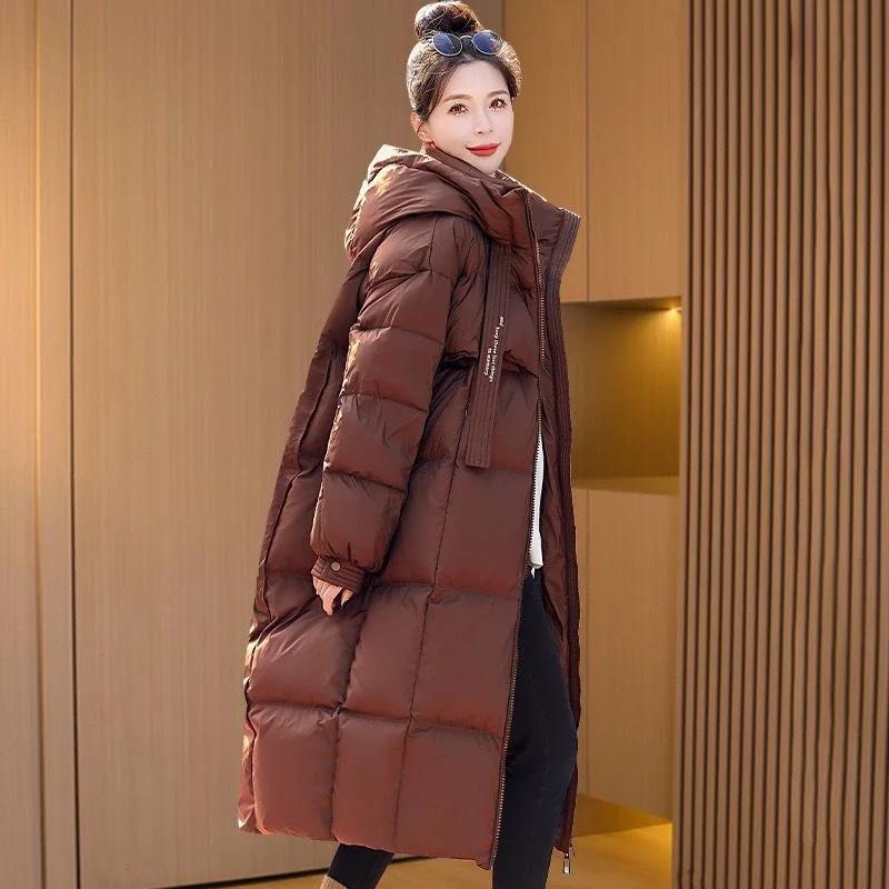 Móda Přes Oblečení Bavlnou Vycpaná Bunda Dámská Korejská Velká Velikost Vysoká Kvalita S Kapucí Péřový Kabát Ženy Parky Dlouhé Svrchní Oblečení