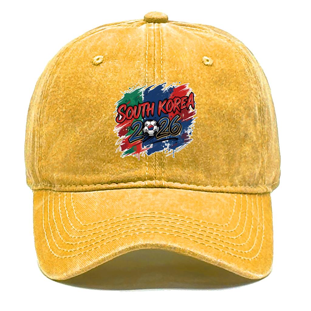 South Korea Flag Printed Baseball Hat Adjustable Sun Hat Unisex With Sweatband Trendy Lightweight Flat Cap For Street Style