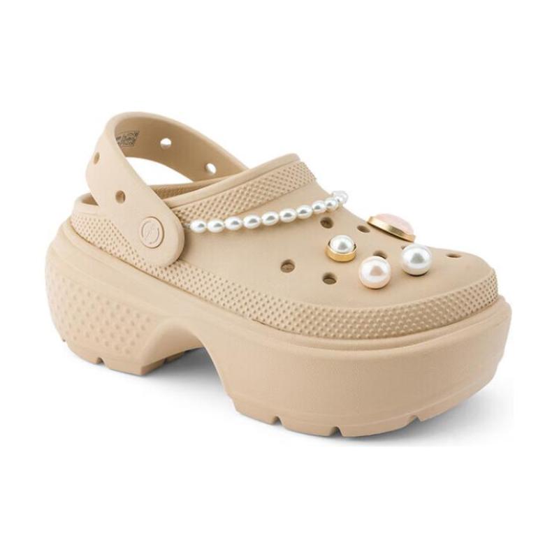 Crocs Comfortable and Versatile Clogs 5.5cm Women's Beige