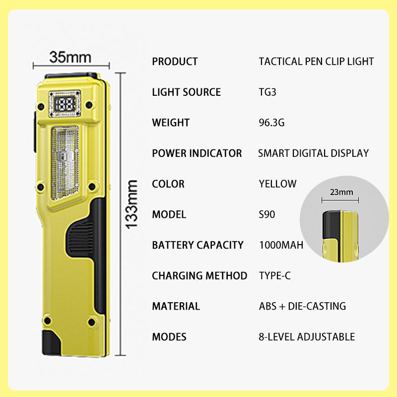 Rechargeable LED Flashlight W/ Side & Clip Multiple Modes Pocket EDC Torch for Camping Hiking Outdoor Inspection,Gift Idea