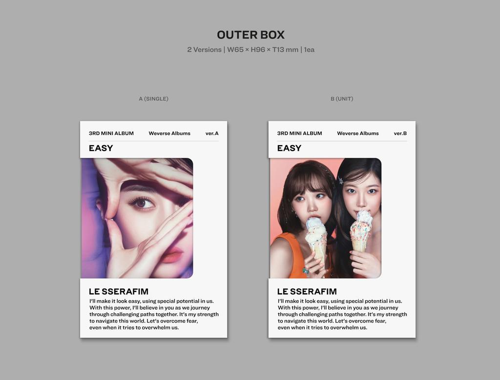 LE SSERAFIM 3rd Mini Album Albums 'EASY' (Weverse Ver.) (2 SET) (Korean Edition)