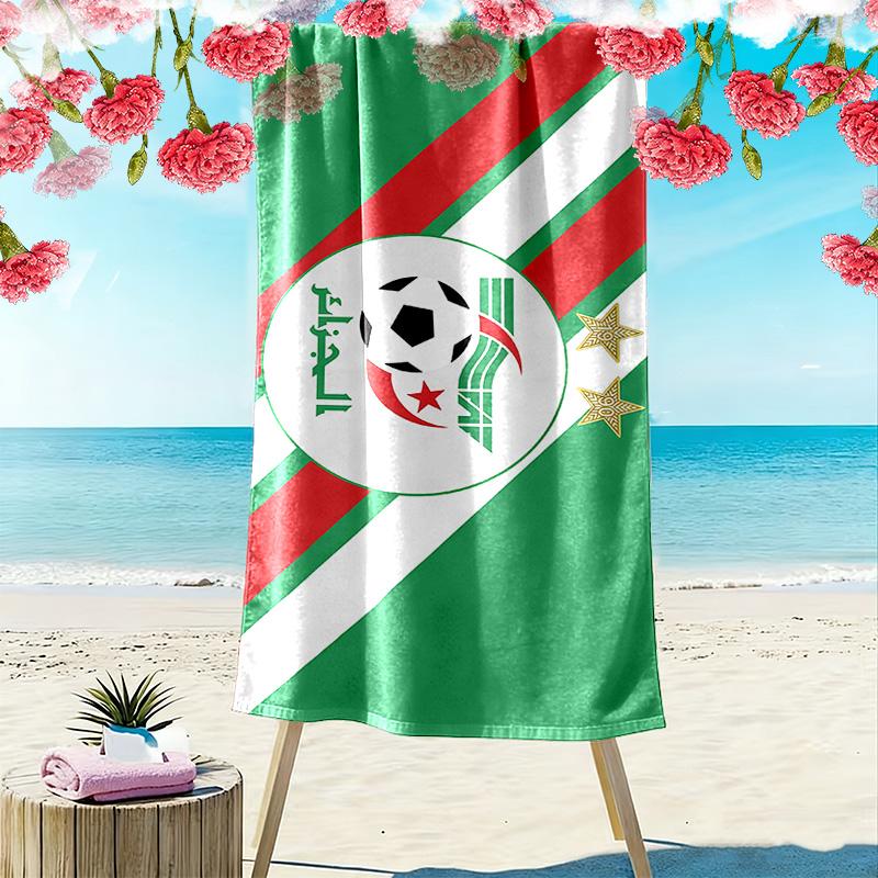 Algeria National Football Team Print Beach Towel, Large Soft Quick Dry Towel for Beach Camping Swimming