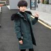 Middle and Large Children's Winter Boys' Cotton-padded Jacket Thickened Down Cotton Children's Mid-length Big Fur Collar Cotton-padded Jacket