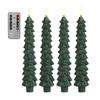 Pcs Christmas Tree Flameless Taper Candles Green LED Candlestick