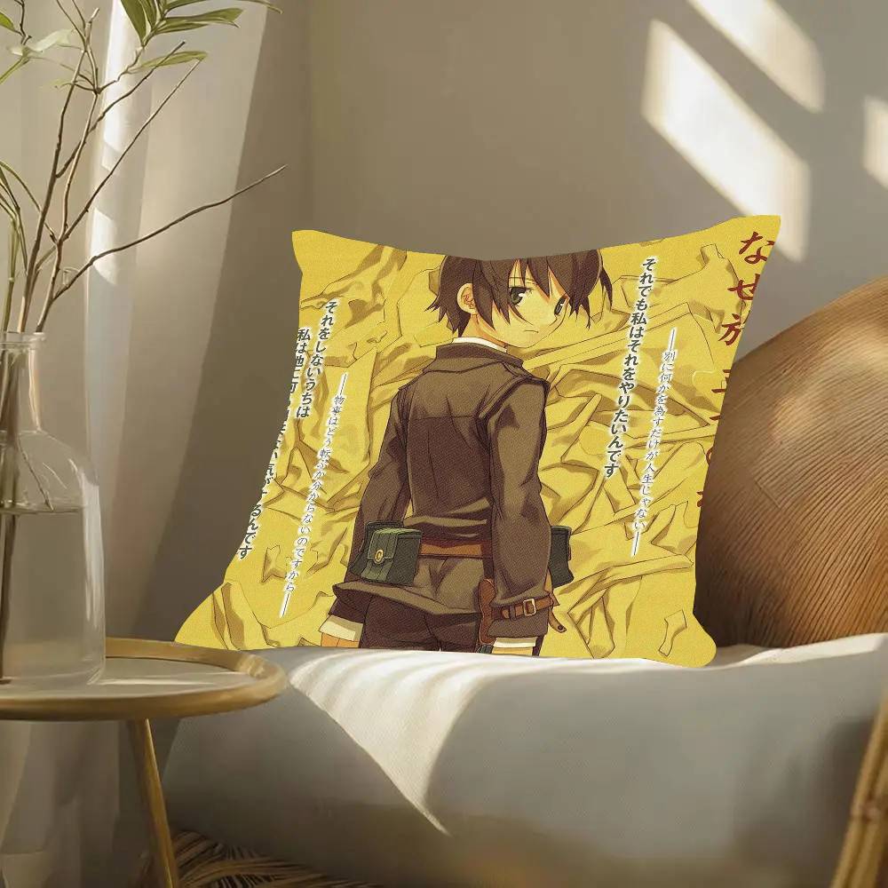 Anime Kino's J-Journey Pillow Case Fashion Square Pillowcase Bedroom Sofa Room Ins Decoration Leisure
