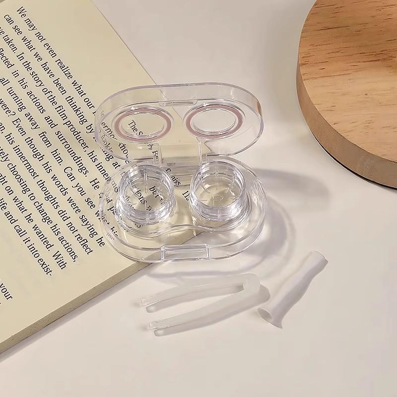 High-End Portable No-Twist Cap Contact Lens Case for Multi-Pair Storage with Double Compartments