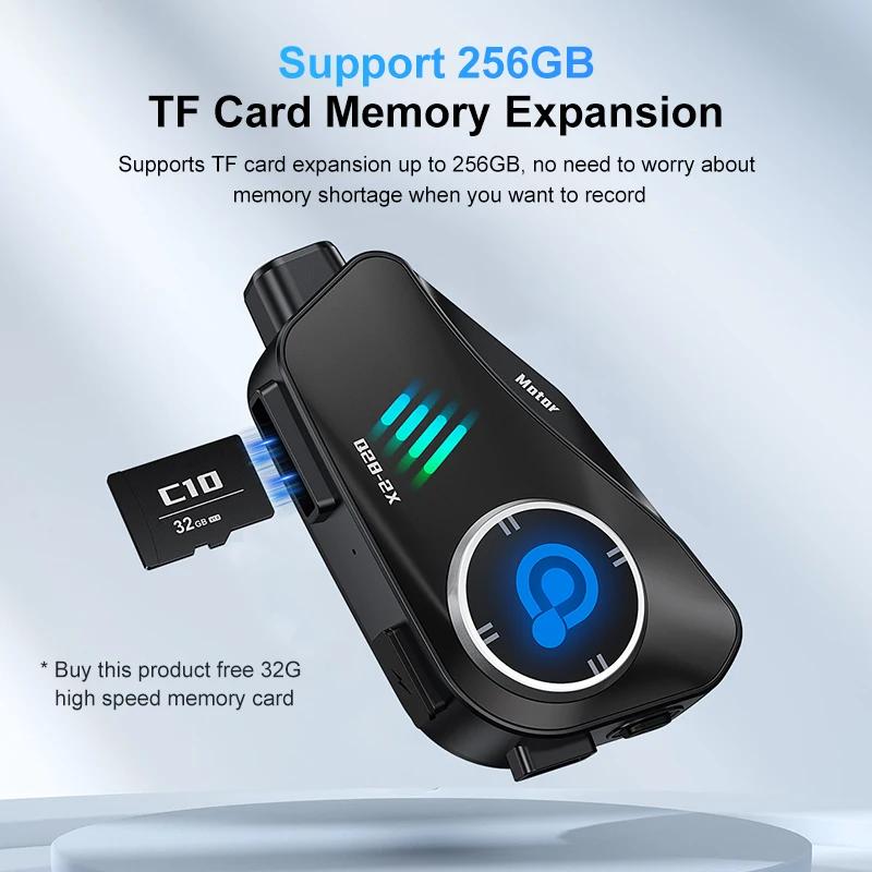 Kebidumei BT5.3 Motorcycle Helmet Intercom Headset 1000m Intercomunicador Moto Voice Assistant Interphone WiFi App Dash Cam