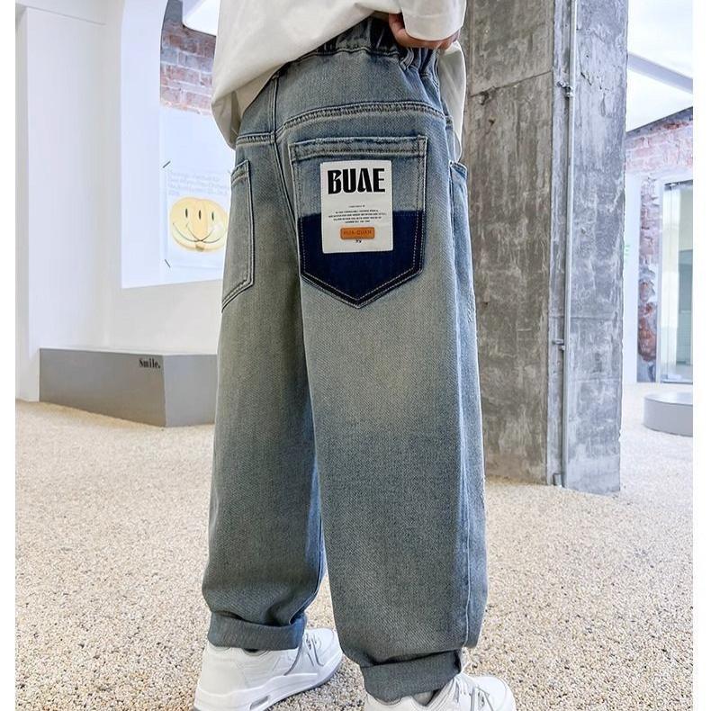 Kalhoty Jaro a Podzim Chlapecké Džíny Módní a Pohledné Dětské Kalhoty Svrchní Kalhoty