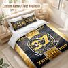 Set Biancheria da Letto Personalizzato 3 PezziStampa Boston Bruins Copripiumino + 2 Federe Morbido Arredo Letto