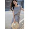 Women's Minimalist Summer Flutter Sleeve Top & Skirt Set