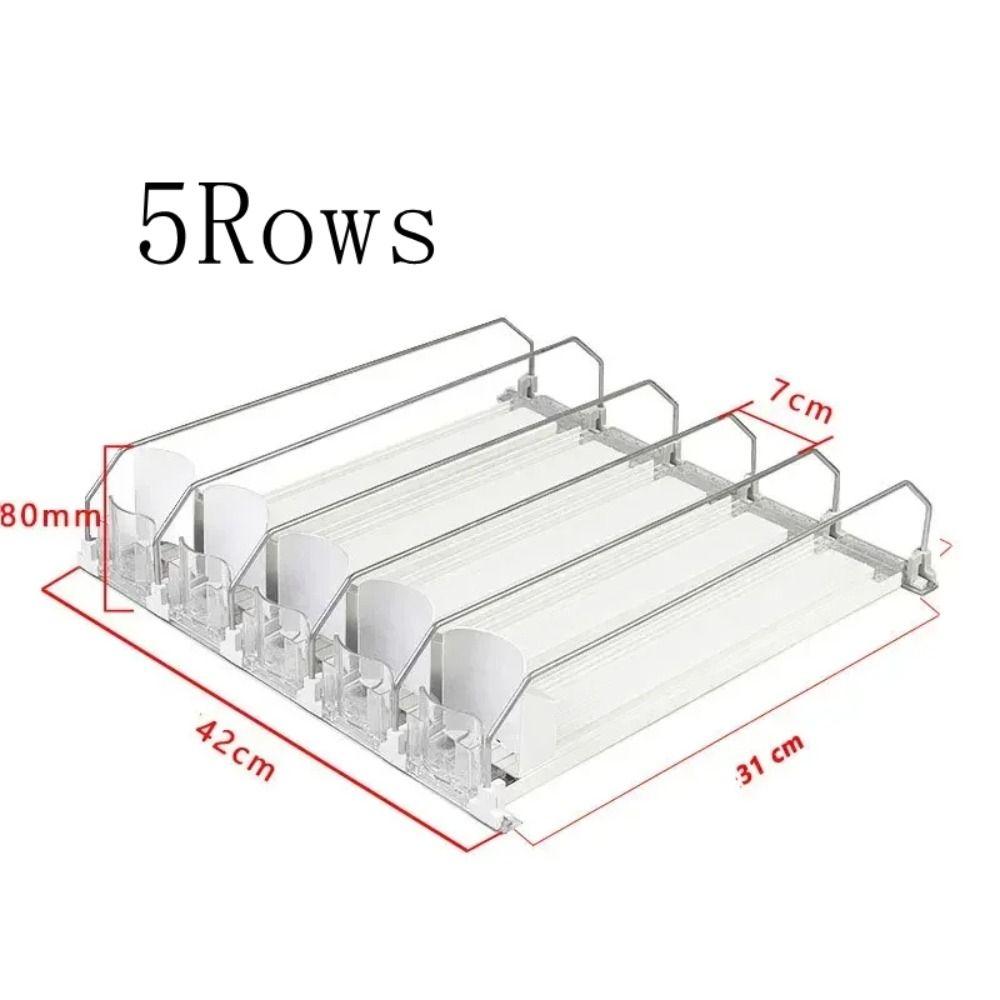 Adjustable Width Drink Organizer Dispenser Spring Push Can Shelf Pusher  Beverage