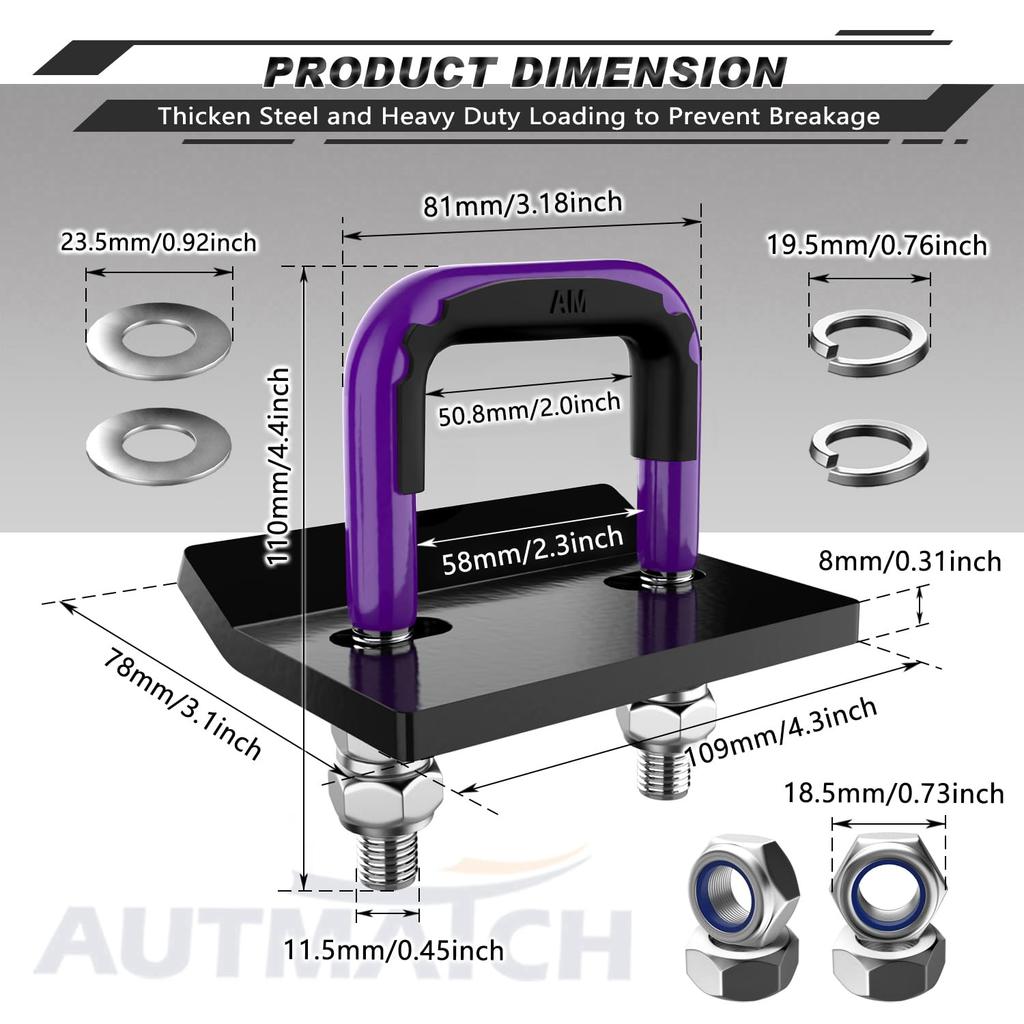 AUTMATCH Hitch Tightener Anti-rattle Clamp, Heavy Duty Hitch Stabilizer for