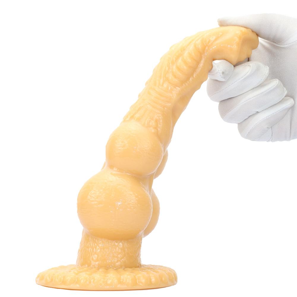 Realistic Canine Penis with Balls Dildo - Extra Long Depth Play for Women, SM Roleplay Toy, Anal Plug with Dual Testicles, Fantasy Adult Toy