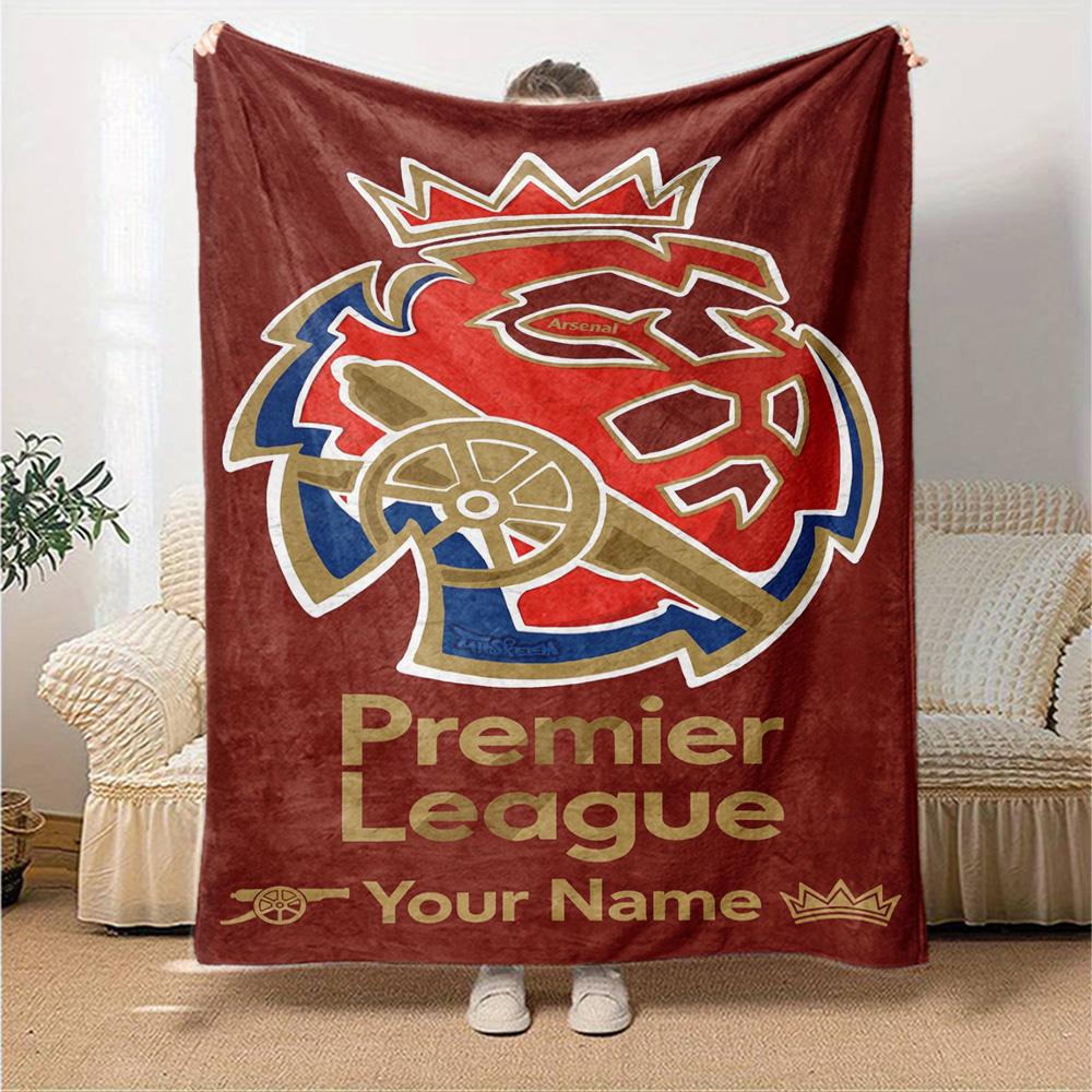 Arsenal Football Player Customize Text Blanket Gift Customizable Blanket Comfortable Perfect for Home Decor Seaside Living Room Picnics