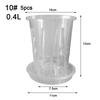 Space Saving Clear Plastic Plant Pots with Saucer for Small Spaces
