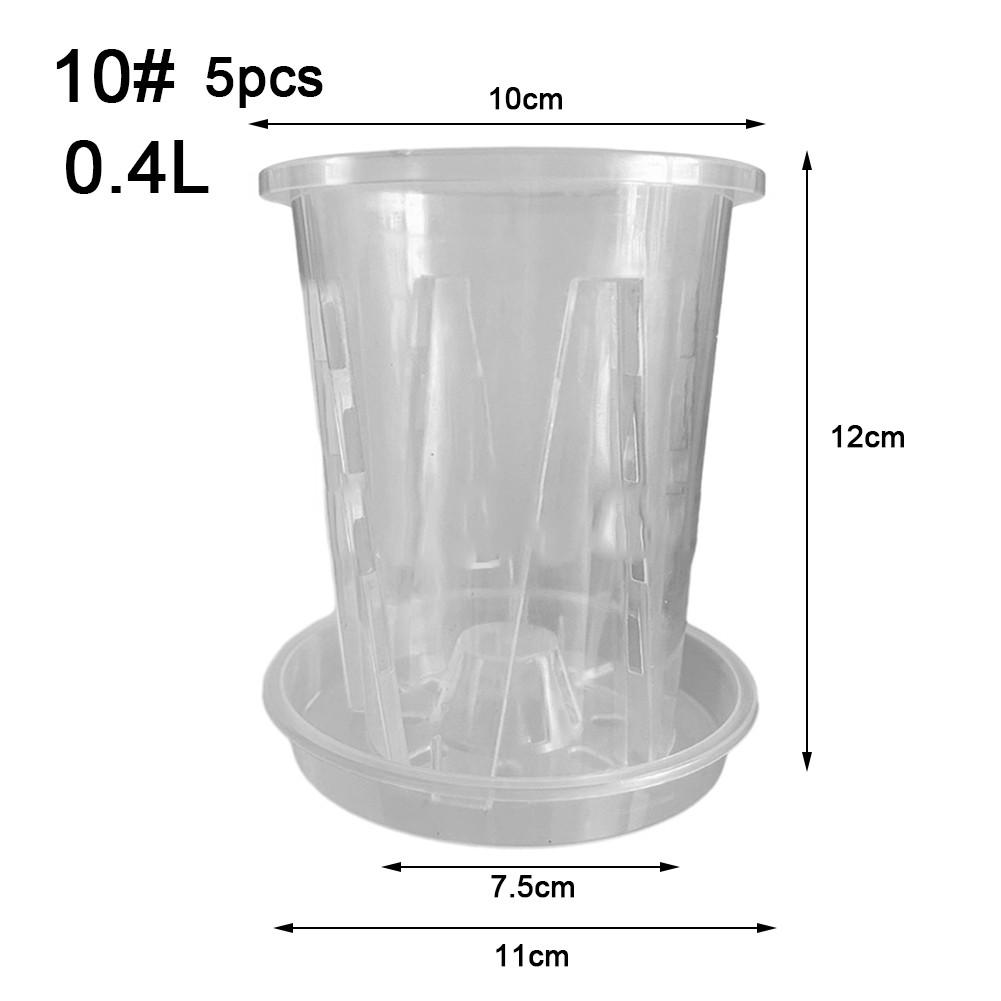 Space Saving Clear Plastic Plant Pots with Saucer for Small Spaces