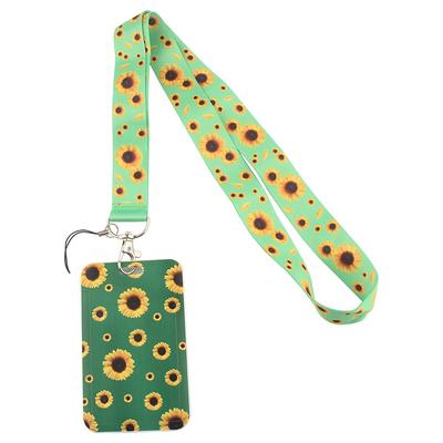 Plastic/Polyester Sunflower Lanyard Daisy Key Chain  Public Transportation Card