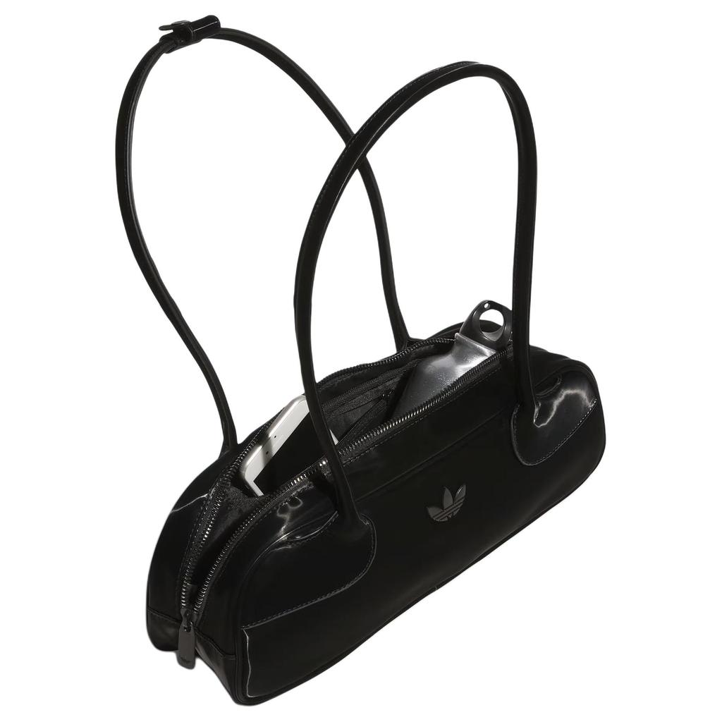 Adidas Originals Multi-Pocket Classic Practical Retro Sports Velvet Polyurethane Shoulder Bag Women Shoulder Bag Black KE4015