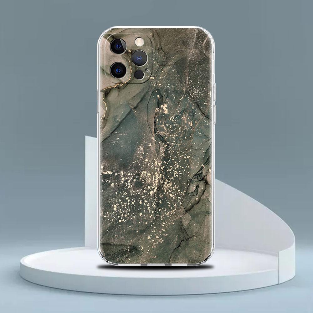 Clear Case For Apple iPhone 13 Pro 11 14 12  7 8 Plus SE 2022 XR X XS Max 6 6S Silicone Phone Cover Marble Pattern