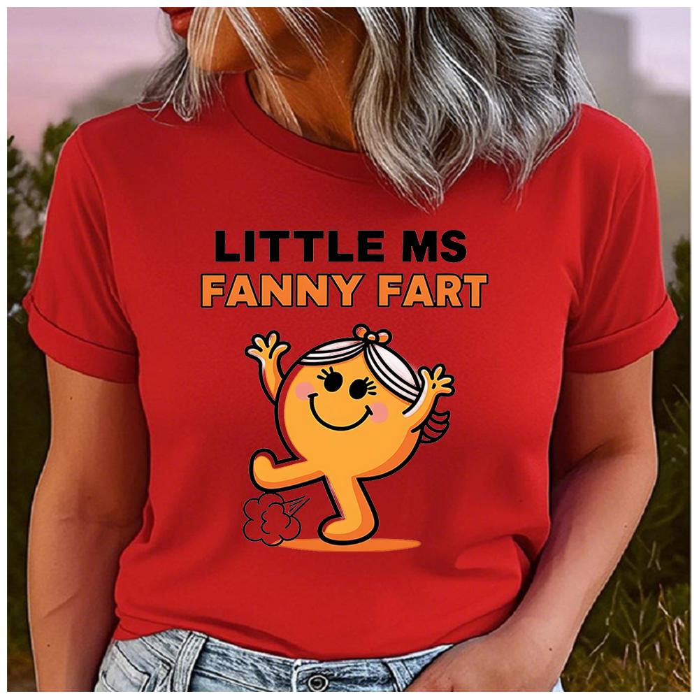 Unisex 100% Polyester Funny Self-Mockery Print Loose round Neck Short Sleeve Fashion Summer Top