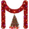 5M Christmas Tinsel Garland Decorations New Year's Durable Color Strip with Light Festive Decor Indoor/Outdoor