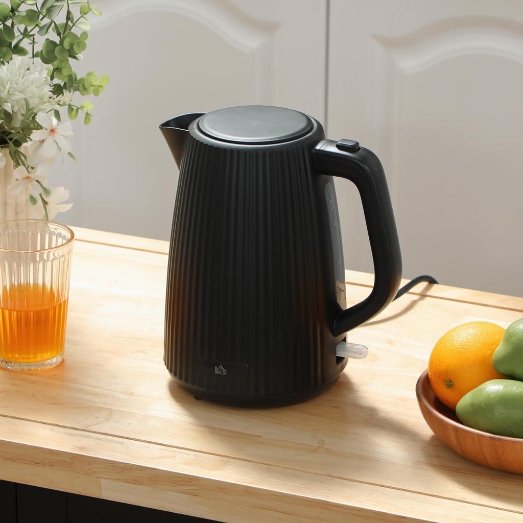Electric Kettle, 1.7L, Quick Boil Function, 2200W, with Removable Limescale Filter, Automatic Shut-Off, Black
