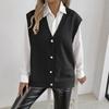 Women's Top, Autumn and Winter Vest, Pearl Buckle Loose Casual Cardigan, Sweater, Waistcoat