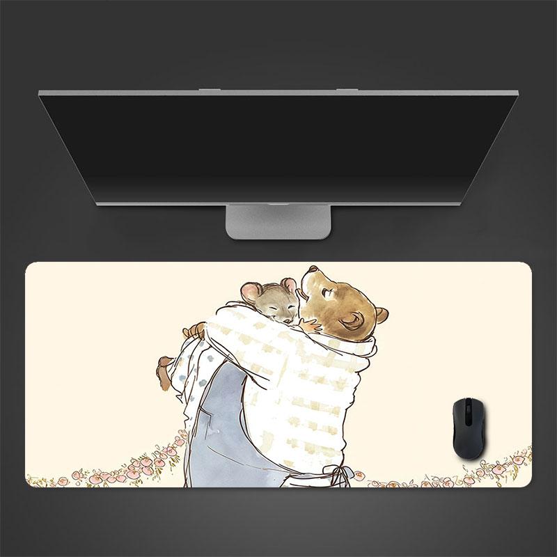 Ernest & Celestine Poster Mouse Pad, Large Gaming Desk Mat, Non-slip XXL Mousepad for Laptop & Tablet, Mini PC Playmat with Stitched Edges