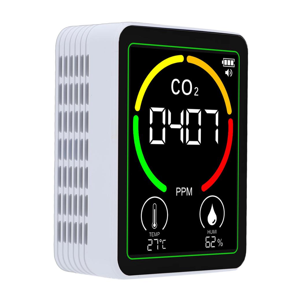 Air Quality Meter 3 in 1 CO2 Temperature Humidity Detect Tester Indoor Portable for Home School