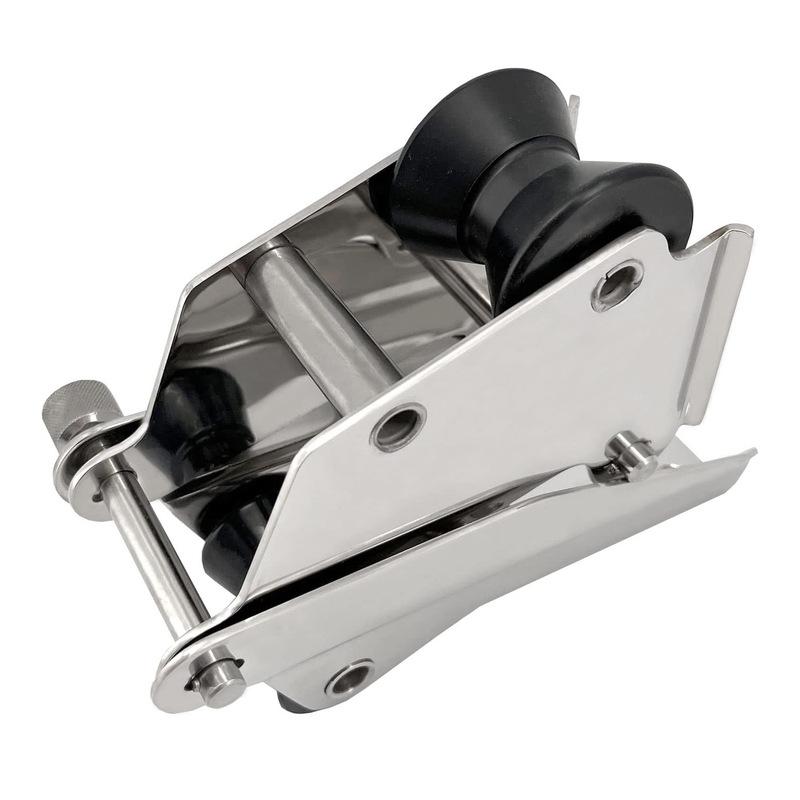 Marine 316 Stainless Steel 330mm Bow Anchor Roller Hinged/Pivoting Double Bow Anchor Bracket with Hinged Quick Release pins