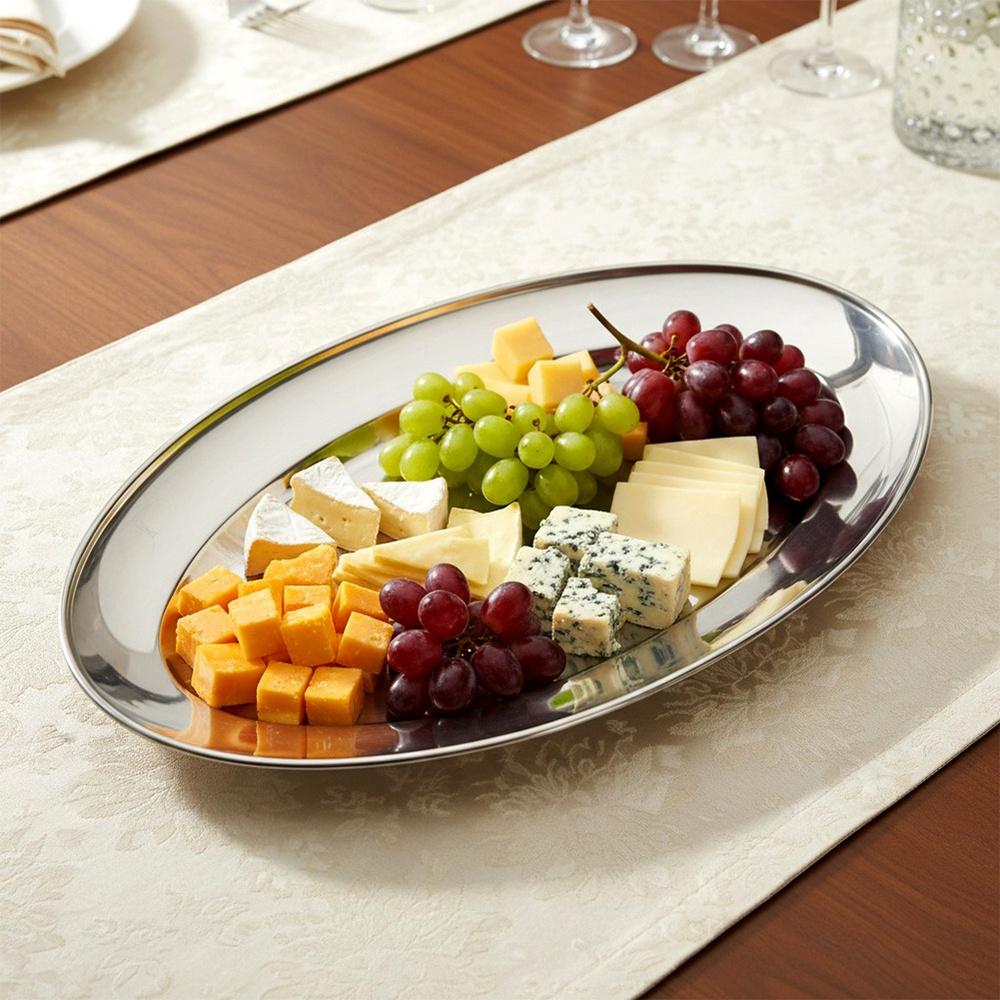 Taca Stalowa Do Serwowania Talerz Patera Półmisek Na Potrawy Przekąski 32cm