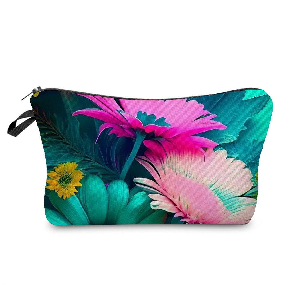 Women Flower Print Cosmetic Bag Toiletries Organize Travel Storage Case  6394 CLE