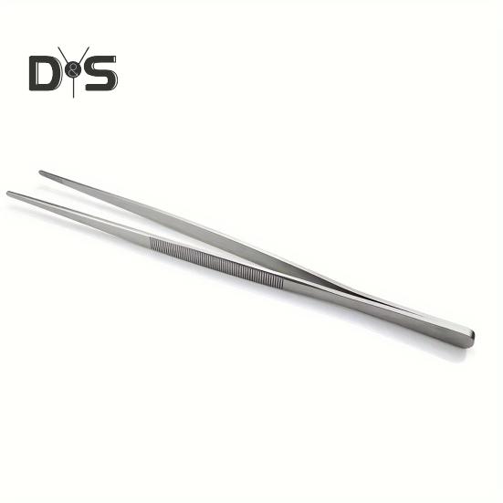 Küchenpinzette zum Kochen, feine Zähne, Küchenpinzette mit langem Griff, Lebensmittelpinzette aus Edelstahl, Kochpinzette für Grill, Nudelsalat