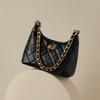 Tote Bag 2026 New Retro Messenger Bag Genuine Leather Women's Bag Underarm Bag Shoulder Diamond Chain Bag