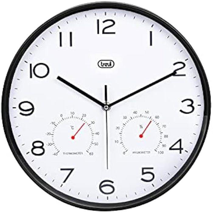 Horloge murale - TREVI - Om 3510 T - Thermomètre et hygromètre - Diamètre 30 cm
