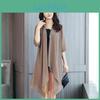 Medium Shirt Summer Length Chiffon Ultrathin Coat Sun Protection Suit Solid Color Shawl Cardigan