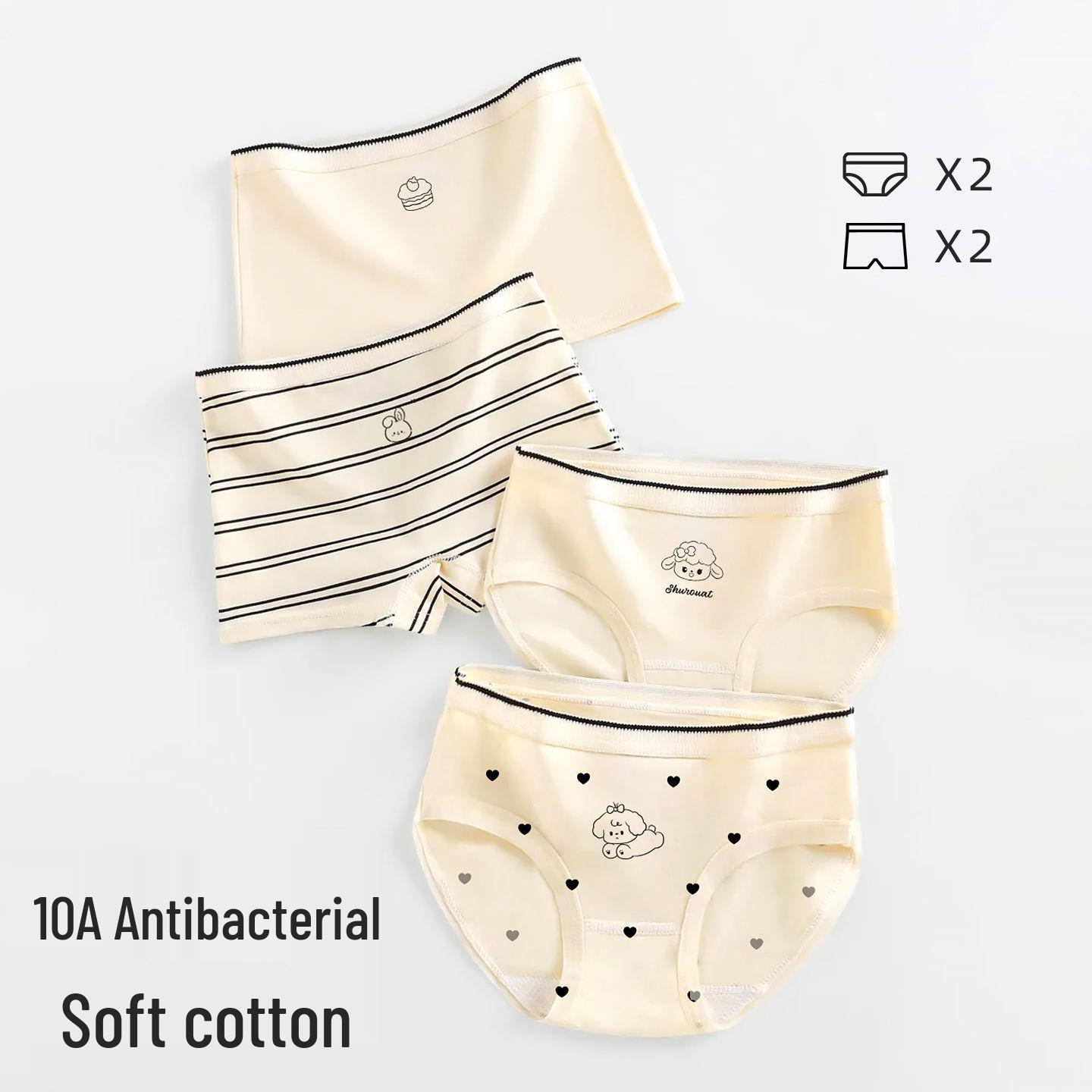 

Girls Pure Cotton Antibacterial Boxer Briefs - Class A Four-Corner 2XL 9-13 years 55-75 lbs