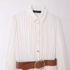European & American Women's Midi Pleated Shirt Dress with Belt - Summer Collection