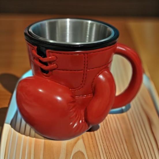 Boxing Glove Mug Ceramic Coffee Cup with 3D Glove Handle Dishwasher Microwave Safe Stylish Sports Drinkware for Home Office Gym