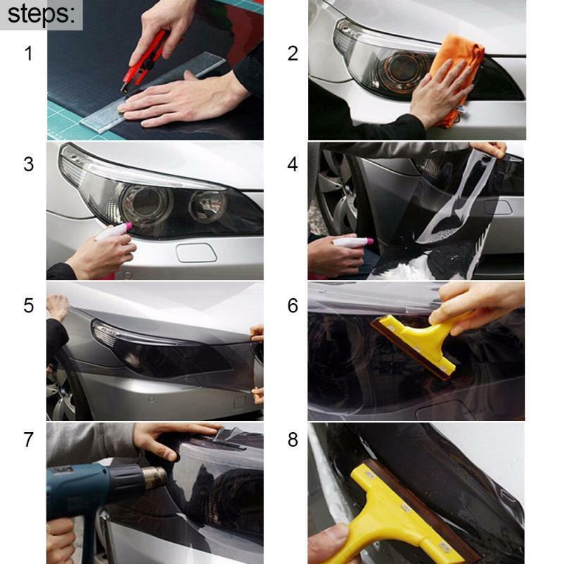 Car Headlight Protective Film Vinyl 3-Layers Scratch Resistant Exterior